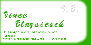 vince blazsicsek business card